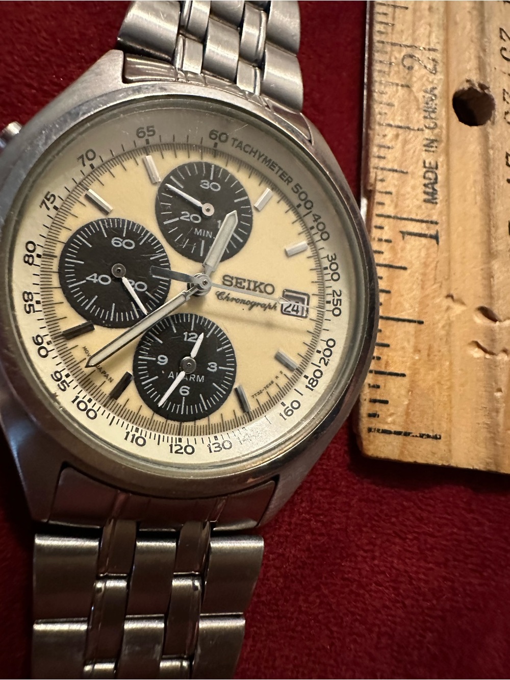 Vintage rare #Seiko Chronograph Panda combination 7T32-7C60.
Condition: good
